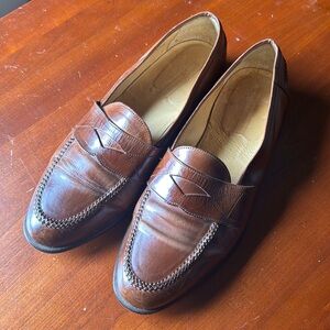 PRICE DROP ITALIAN Johnston Murphy Cellini Loafers 10.5 Brown Leather Shoes Mens